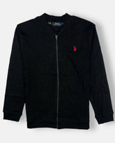 RL Premium RIB fabric Zip Up Jacket Black